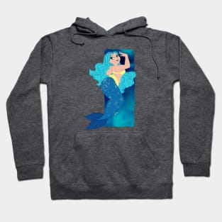 Mermaid Splash in Aqua and Yellow Hoodie